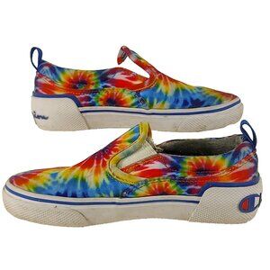 Champion Sneaker Tie Dye Slip On Shoes Multicolored Kids Youth Size 11